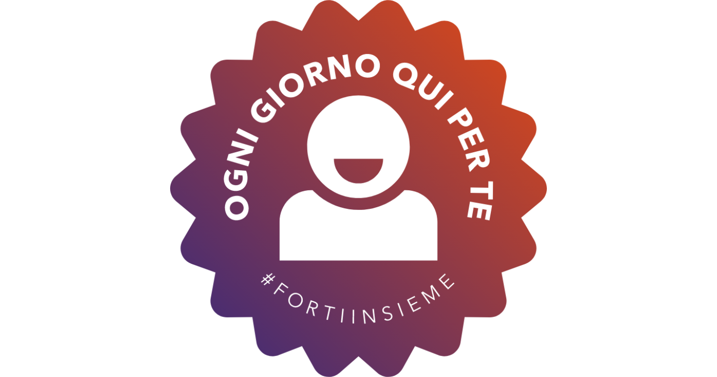 Un’immagine del nostro slogan: #InsiemeForti, ogni giorno per loro